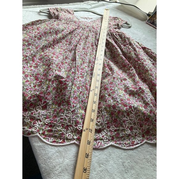 Laura Ashley Girl 6X Ditsy Floral Dress Embroidered Lace Butterfly Tulle Hem Lin - Picture 10 of 15